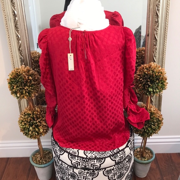 SzM New  Max studio red blouse - Picture 2 of 4